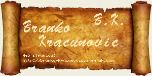 Branko Kračunović vizit kartica